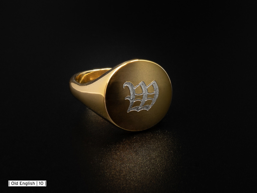 Lorenzo Sinettisormus Miesten Säädettävä Kullattu 925 Sterling Hopeaproduct image #2