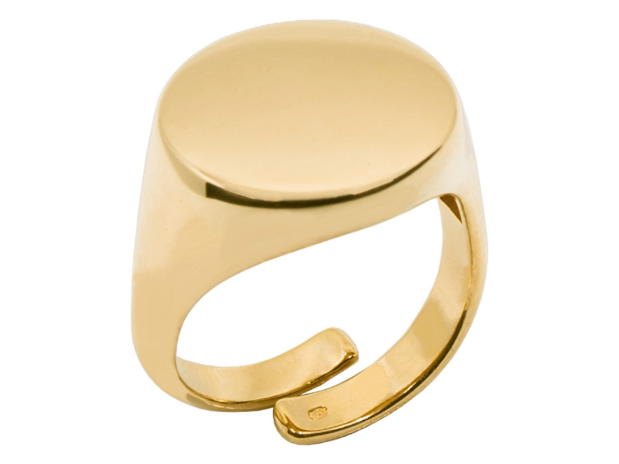 Lorenzo Sinettisormus Miesten Säädettävä Kullattu 925 Sterling Hopeaproduct image #1
