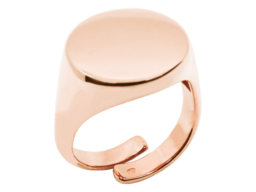 Vittorio Sinettisormus Miesten Säädettävä Ruusukullattu 925 Sterling Hopeaproduct image #1