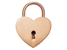 Lemmenlukko Heart Rose Gold 44 mmproduct thumbnail #1