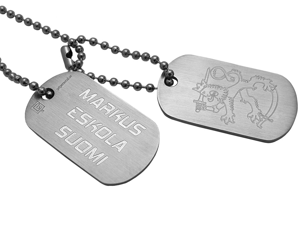 Dog Tag Private Brushed Steel Suomiproduct zoom image #1